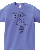 a child under the rain under an umbrella