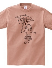 a child under the rain under an umbrella