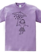 a child under the rain under an umbrella