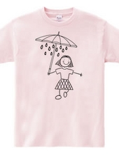 a child under the rain under an umbrella