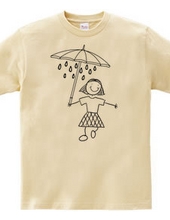 a child under the rain under an umbrella