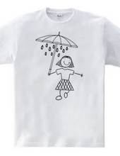 a child under the rain under an umbrella