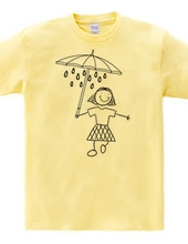 a child under the rain under an umbrella