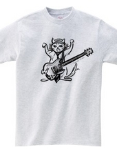 Cat guitarist! (monochrome)