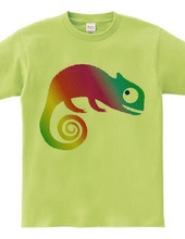 Whimsical iridescent chameleon