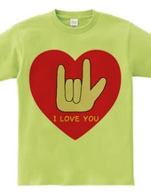 I LOVE YOU in sign language to heart