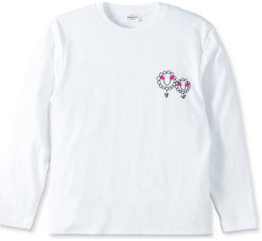 笑顔の花 Tシャツ　白黒　ほっぺちゃん