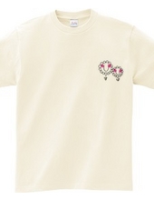 笑顔の花 Tシャツ　白黒　ほっぺちゃん