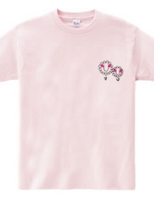 笑顔の花 Tシャツ　白黒　ほっぺちゃん