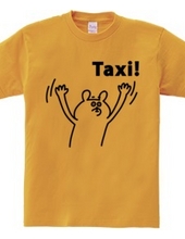 タクシーを呼び止めるクマ