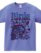 Birds And Flowers (Red And Blue)