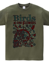 Birds And Flowers (Red And Blue)