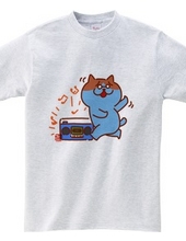 猫とラジカセのTシャツ