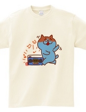 猫とラジカセのTシャツ