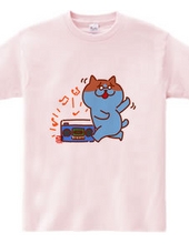 猫とラジカセのTシャツ