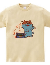 猫とラジカセのTシャツ