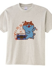 猫とラジカセのTシャツ