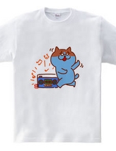 猫とラジカセのTシャツ