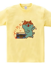 猫とラジカセのTシャツ