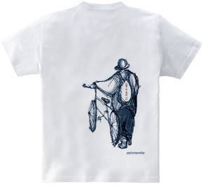 Man pushing a bicycle（B）