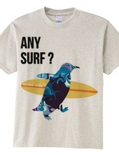 サーフィン大好き！波模様のペンギン。