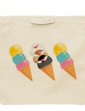 アイスクリームと文鳥