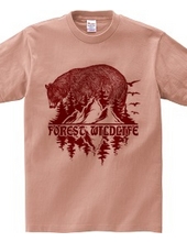 Forest Wildlife - Bear (Dark Red)