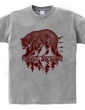 Forest Wildlife - Bear (Dark Red)