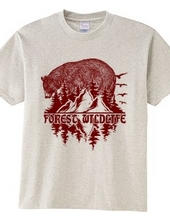 Forest Wildlife - Bear (Dark Red)