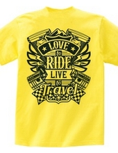 Love To Ride Live To Travel 1 ヴィンテージブルー (バックプリント)