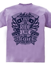 Love To Ride Live To Travel 1 ヴィンテージブルー (バックプリント)