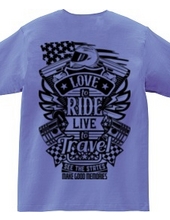 Love To Ride Live To Travel 2 USA (Backprint)