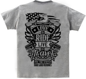 Love To Ride Live To Travel 2 USA (バックプリント)