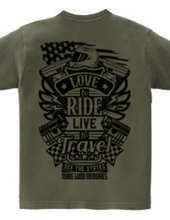 Love To Ride Live To Travel 2 USA (Backprint)