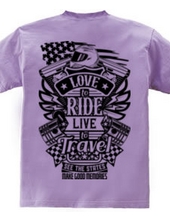 Love To Ride Live To Travel 2 USA (Backprint)