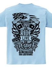 Love To Ride Live To Travel 2 USA (バックプリント)