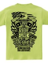 Love To Ride Live To Travel 2 USA (Backprint)