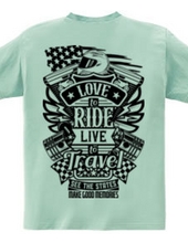 Love To Ride Live To Travel 2 USA (バックプリント)