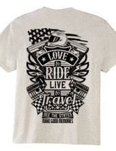 Love To Ride Live To Travel 2 USA (バックプリント)