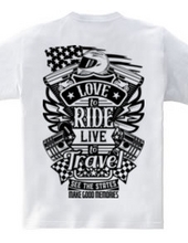 Love To Ride Live To Travel 2 USA (バックプリント)