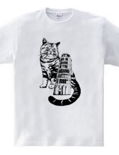 Cat And Pisa Tower
