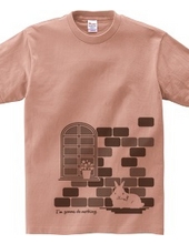 Brick and window and rabbit brown