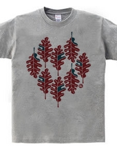 Voluminous Autumn Foliage Array [navy-red]