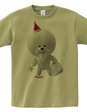 Bichon Frise suddenly stood at Christmas (3D)