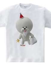 Bichon Frise suddenly stood at Christmas (3D)