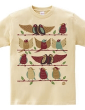 Happy Birds' Choir [wine red-pale blue]