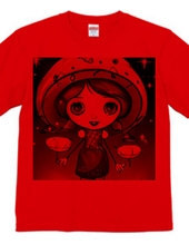 Adorable mushroom girl T-shirt with magical sparkling eyes