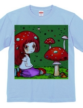 Red-haired girl and mushrooms co-star T-shirt