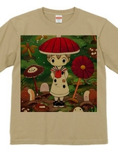 Red with black striped "Mushroom Umbrella" boy T-s