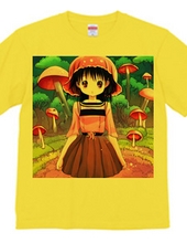 Beautiful girl T-shirt wearing a pink "mushroom hat&quo